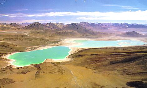 Blick vom Licancabur auf die Laguna Verde - Postkarte